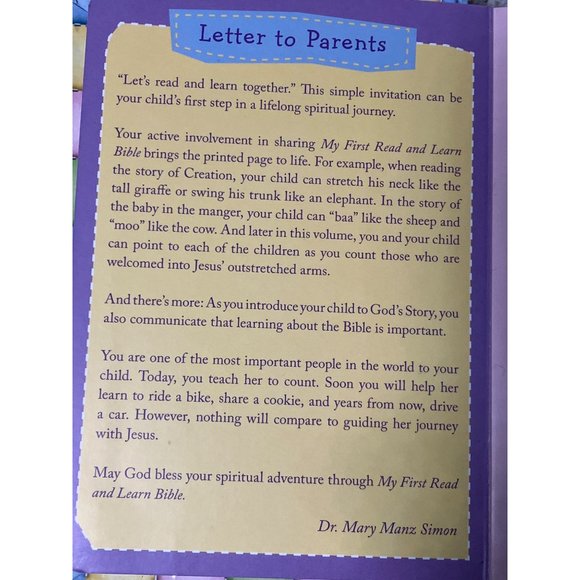 My First Religious Read and Learn Bible Board Book - Picture 4 of 12
